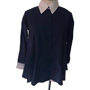 Margaux Womens Shirt Size Small Blue Button Down Long Sleeve Pure Cotton